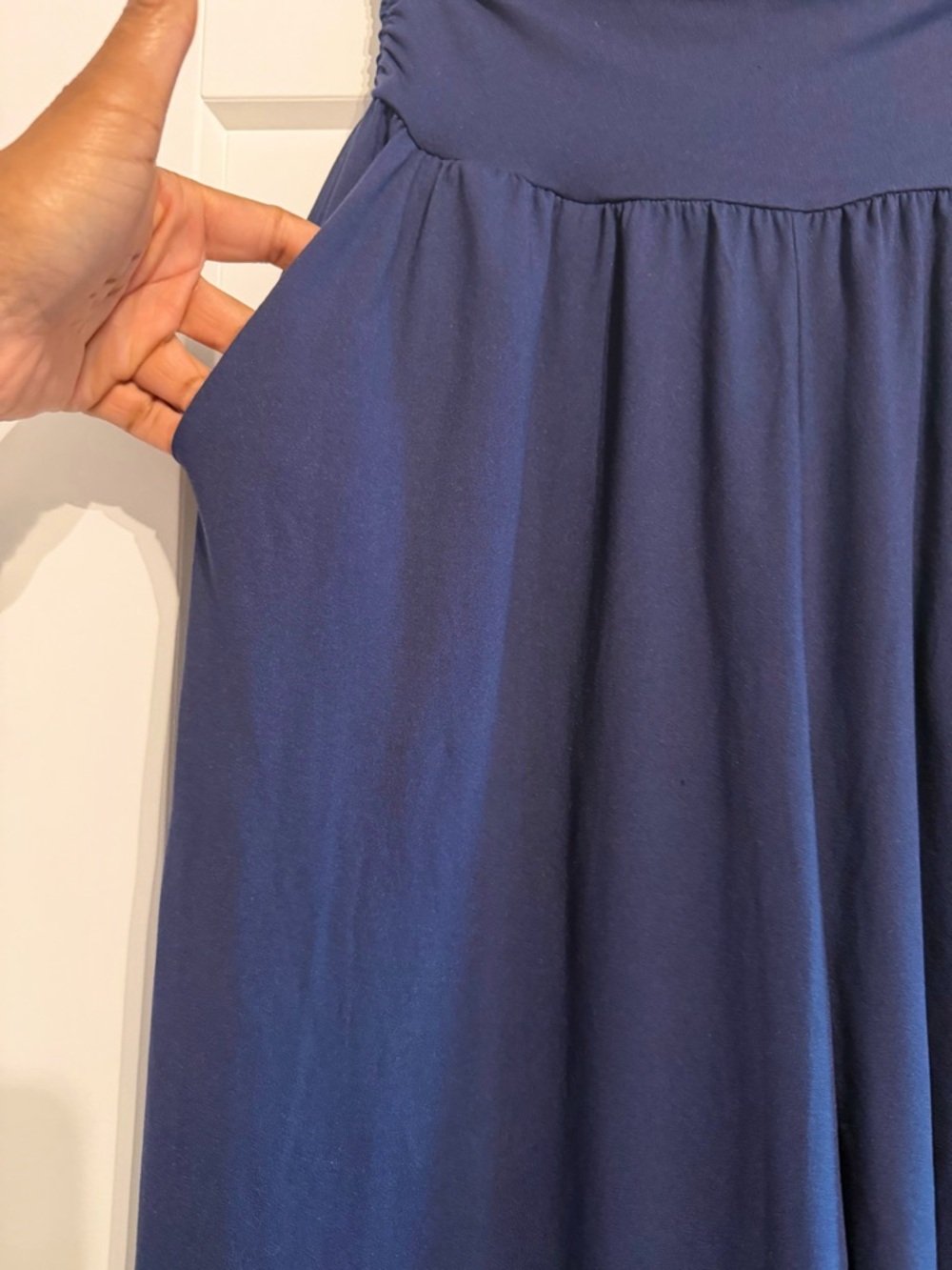 UEU Navy Wide-Leg Yoga Lounge Pants with Side Pockets - Picture 8 of 14